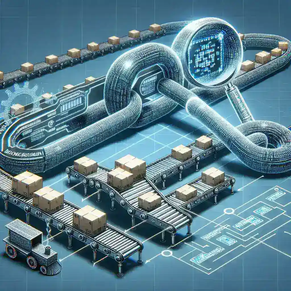 "Imagem ilustrativa de um gráfico mostrando como a tecnologia blockchain melhora a transparência e rastreabilidade na cadeia de suprimentos, destacando suas aplicações nos negócios modernos."